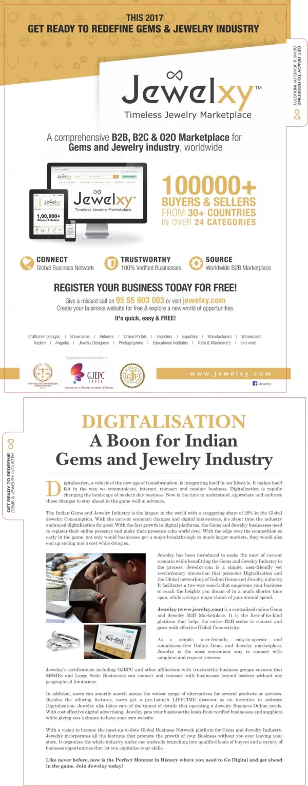 This 2017 GET READY TO REDEFINE GEMS & JEWELRY INDUSTRY