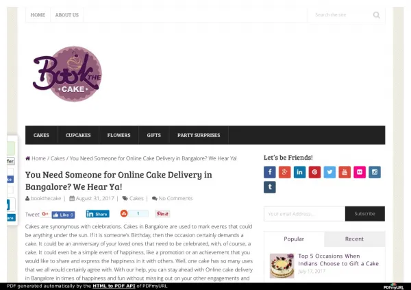 Trust us for your Online cake delivery in Bangalore to anywhere & anyplace