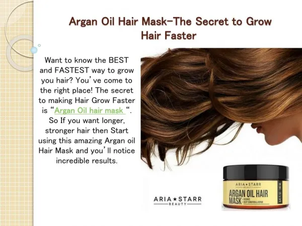 Argan oil hair mask the secret to grow hair faster