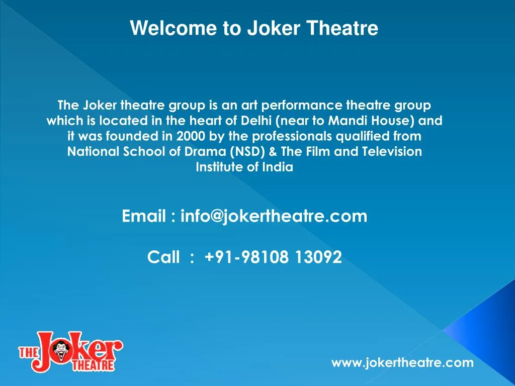 welcome to joker theatre