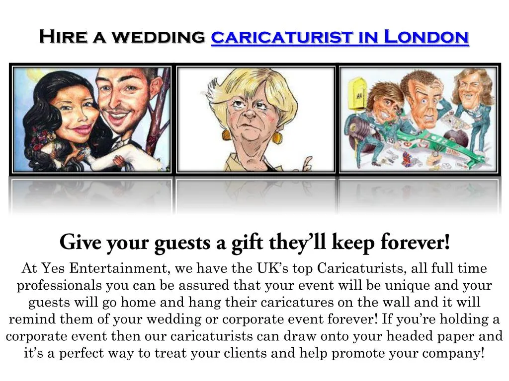 hire a wedding caricaturist in london
