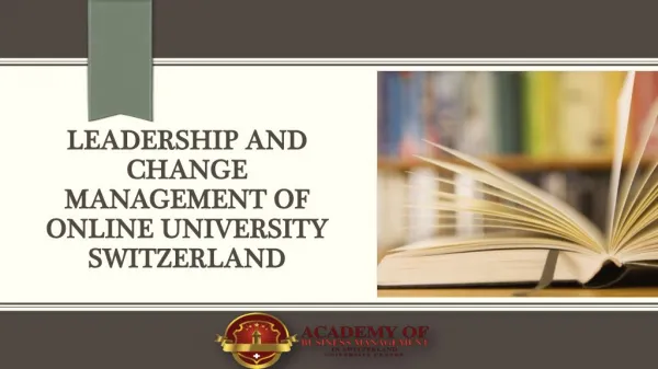 Leadership and Change Management of online university switzerland