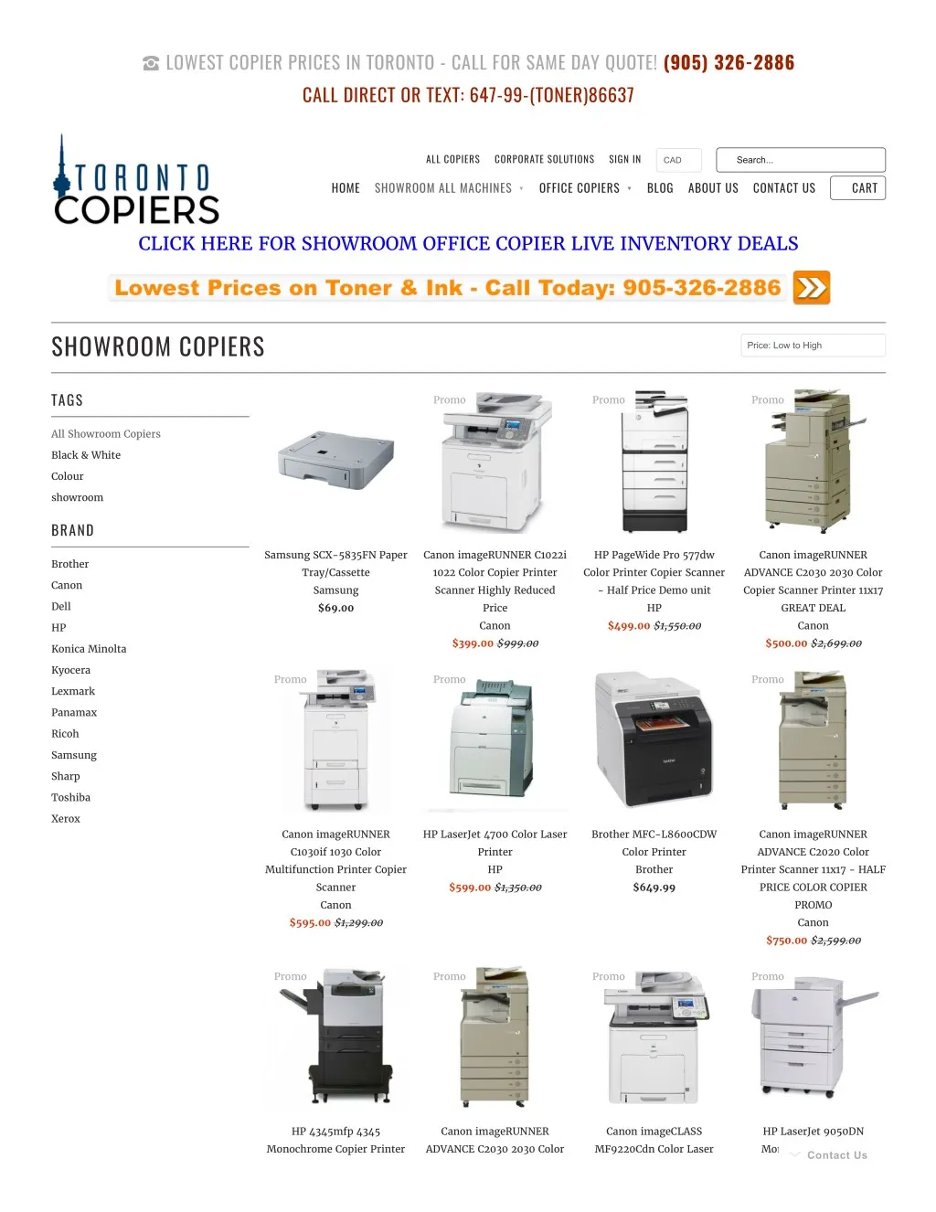 lowest copier prices in toronto call for same
