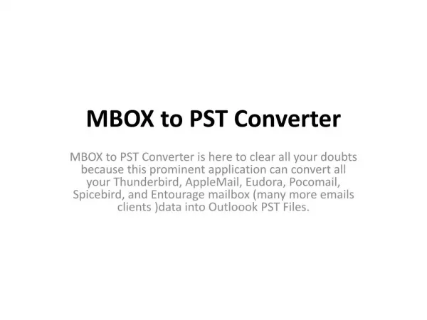 MBOX to PST Converter