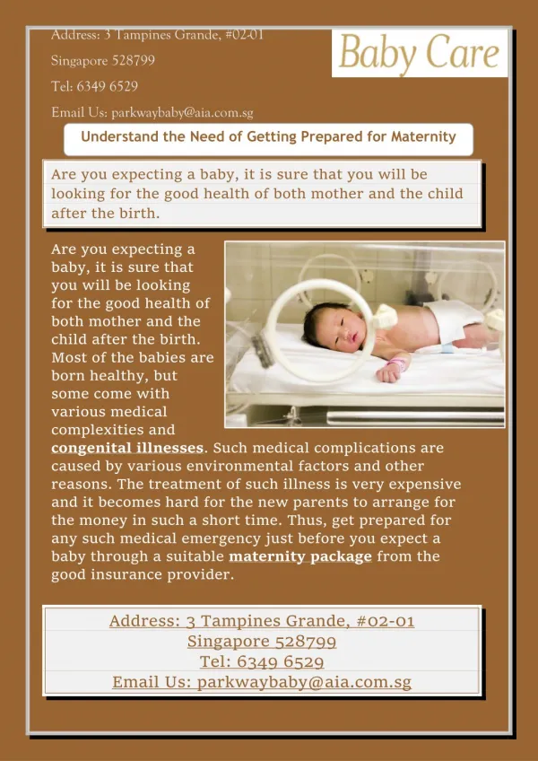 Understand the Need of Getting Prepared for Maternity