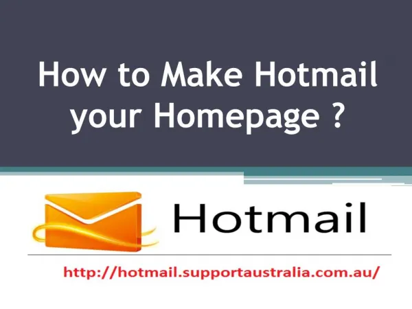 How to Make Hotmail your Homepage?