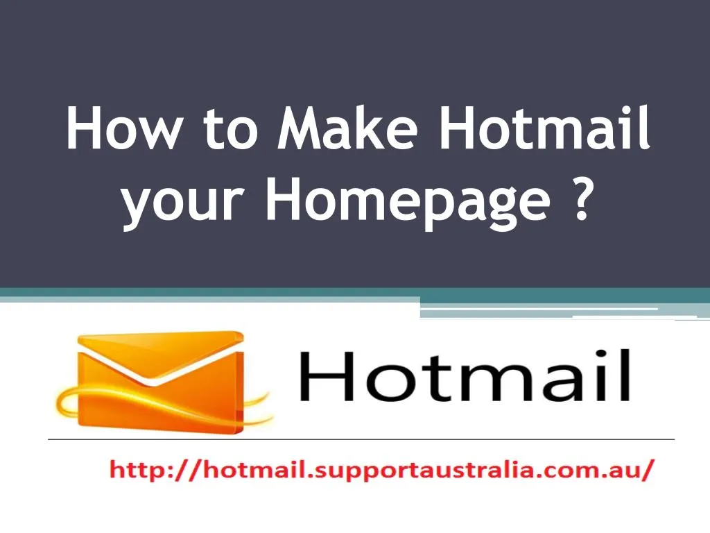 how to make hotmail your homepage