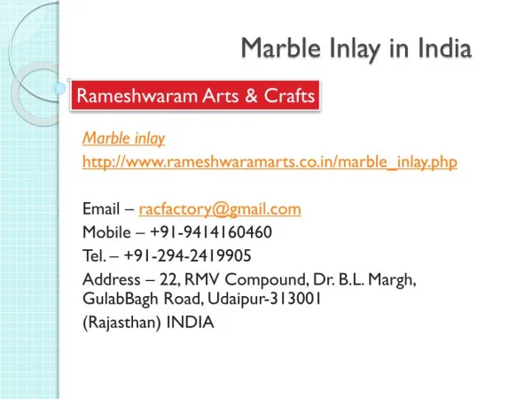 Marble Inlay in India