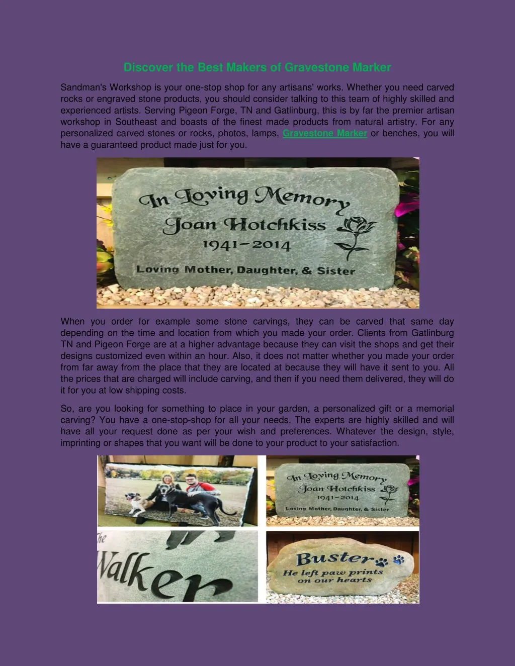discover the best makers of gravestone marker