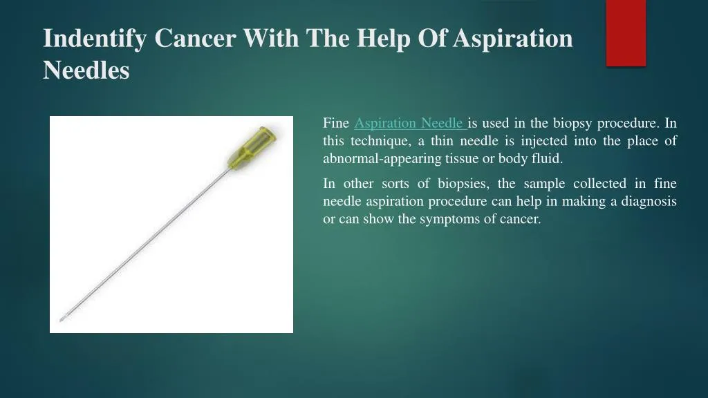 indentify cancer with the help of aspiration needles