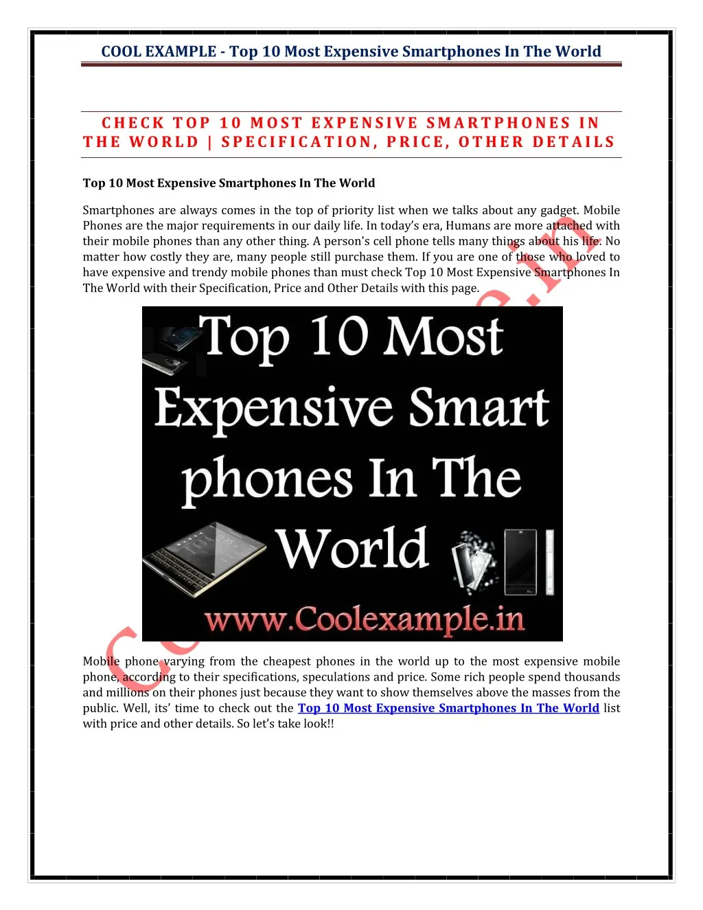 cool example top 10 most expensive smartphones