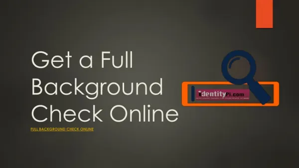 Get a Full Background Check Online
