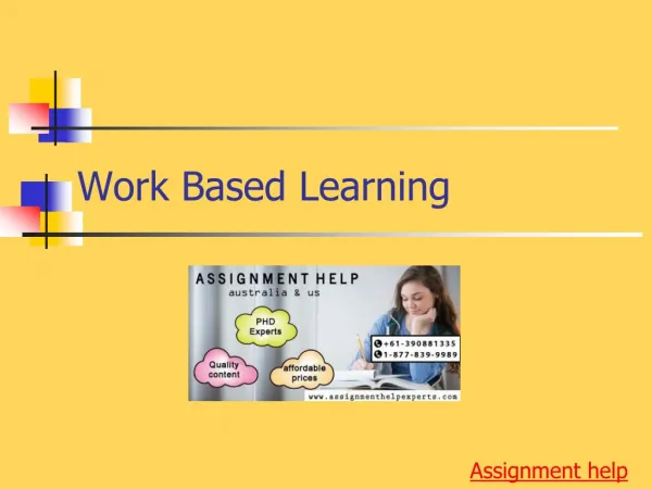 assignment help work based learning