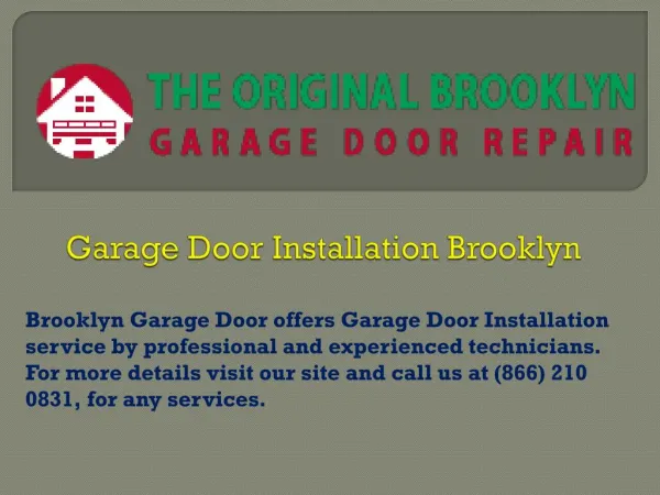 Garage Door Installation Brooklyn