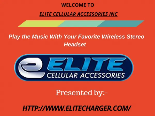 Specifications Of Elite Wireless Stereo Headset
