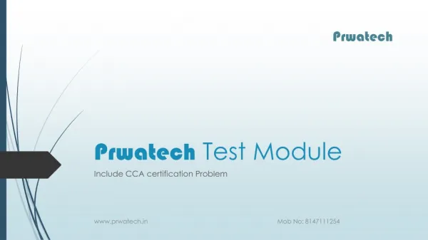 Learn Prwatech Test Module