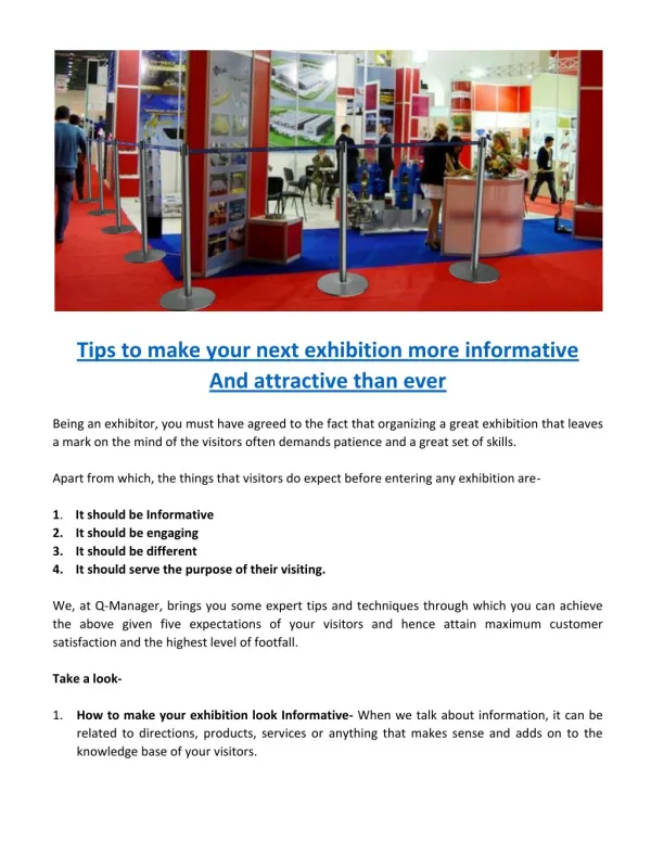 Tips to make your next exhibition more informative and attractive than ever