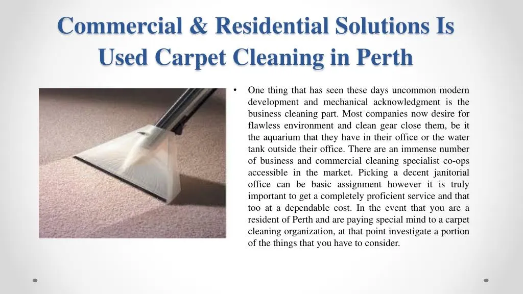 commercial residential solutions is used carpet cleaning in perth