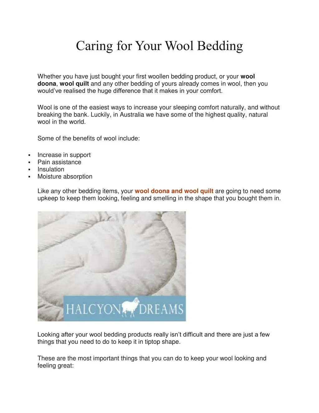 caring for your wool bedding whether you have
