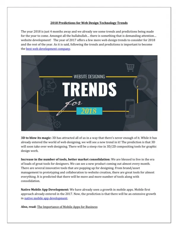 Website Design Technology Trends 2018
