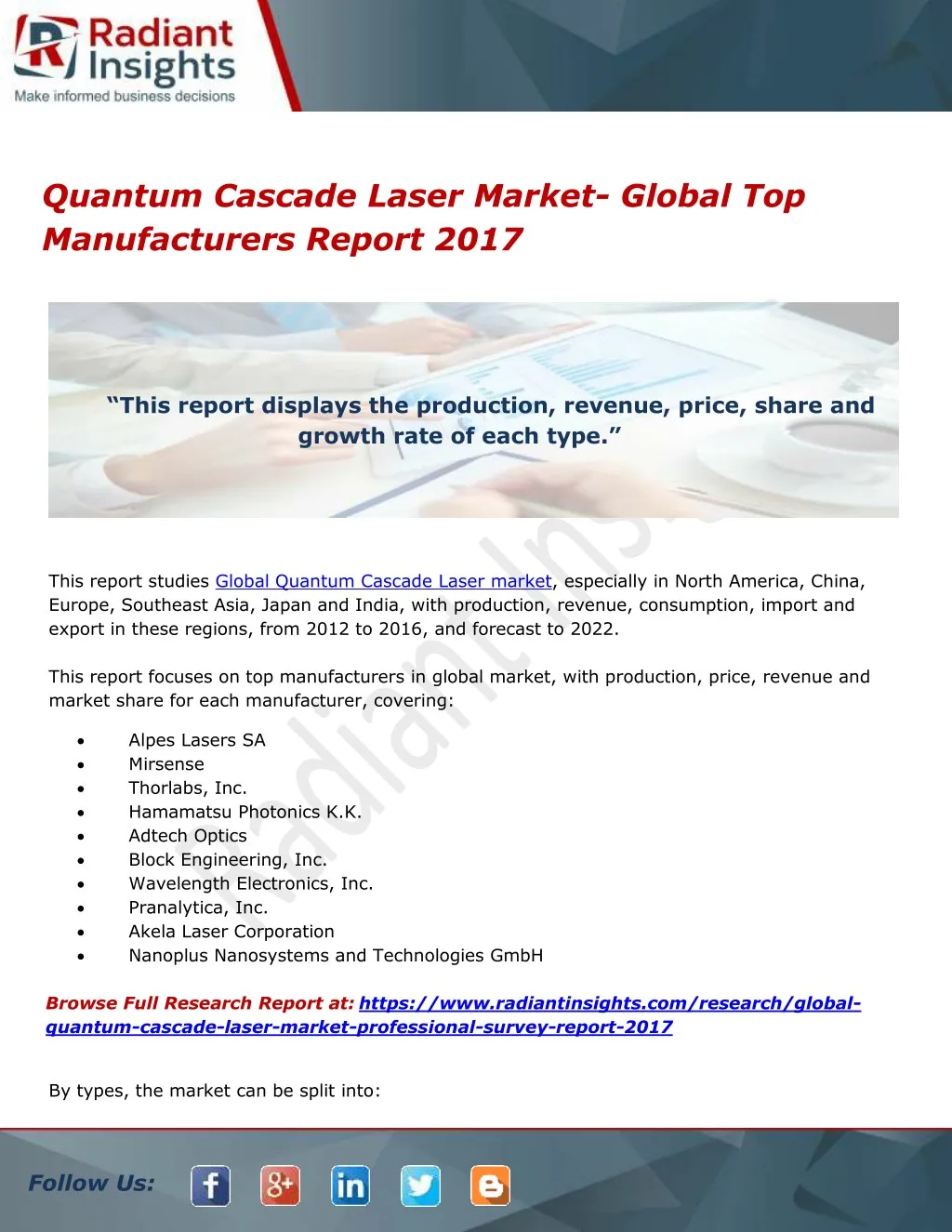 quantum cascade laser market global