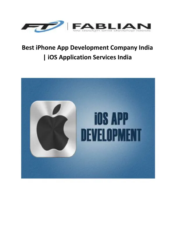 iOS app development company India