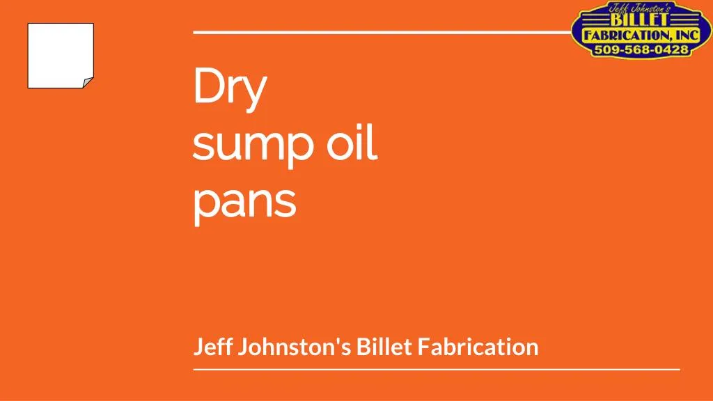 dry sump oil pans