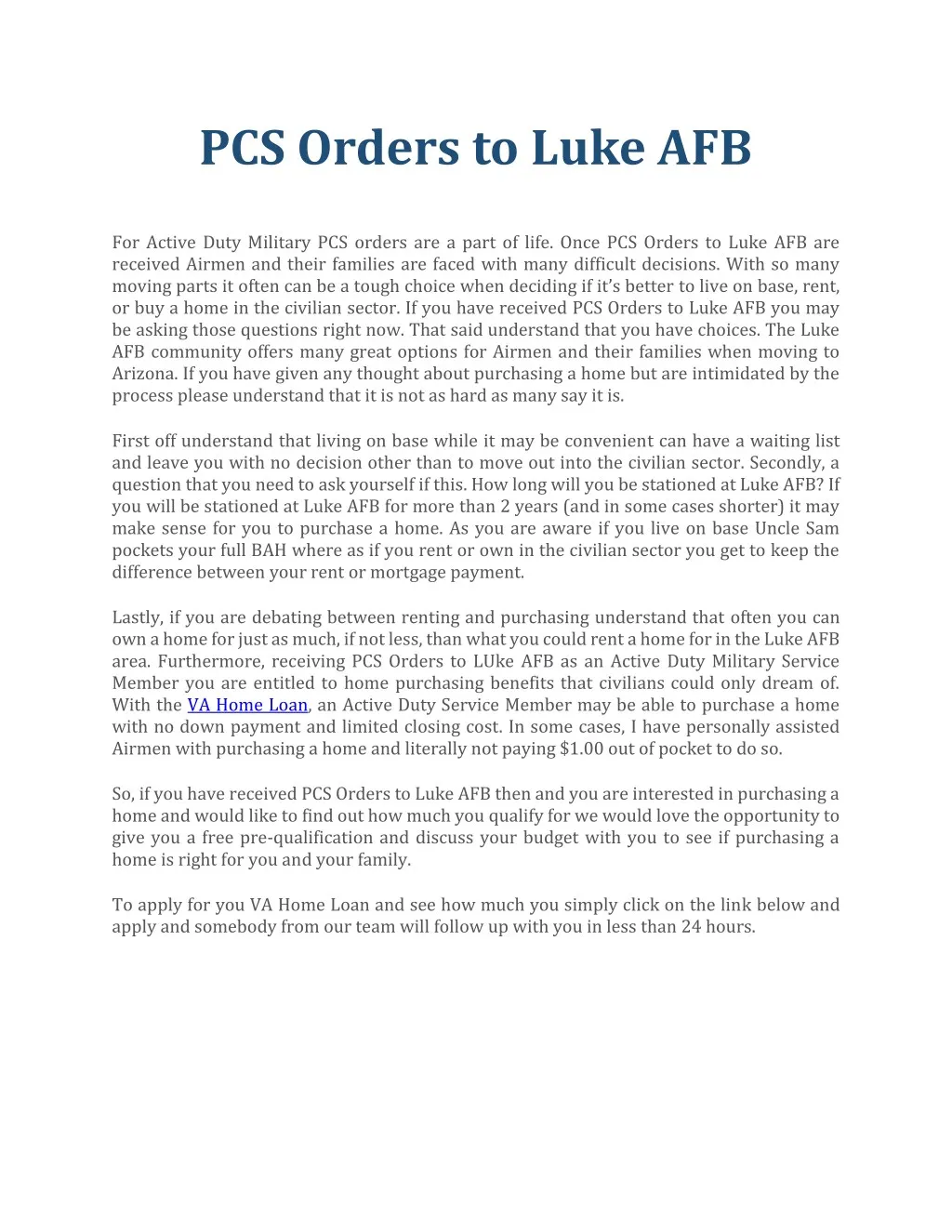pcs orders to luke afb