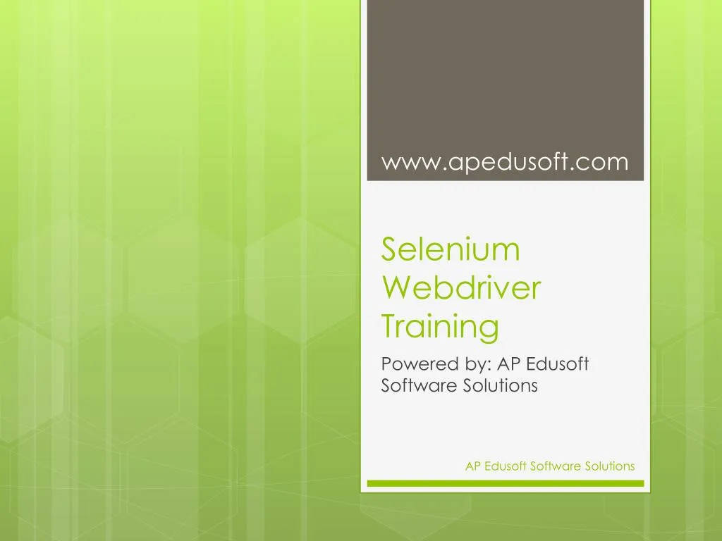 selenium webdriver training