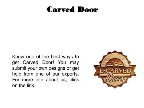 Custom Carved Interior Door