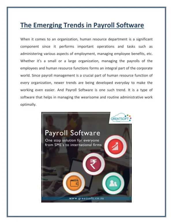 The Emerging Trends in Payroll Software at South Africa