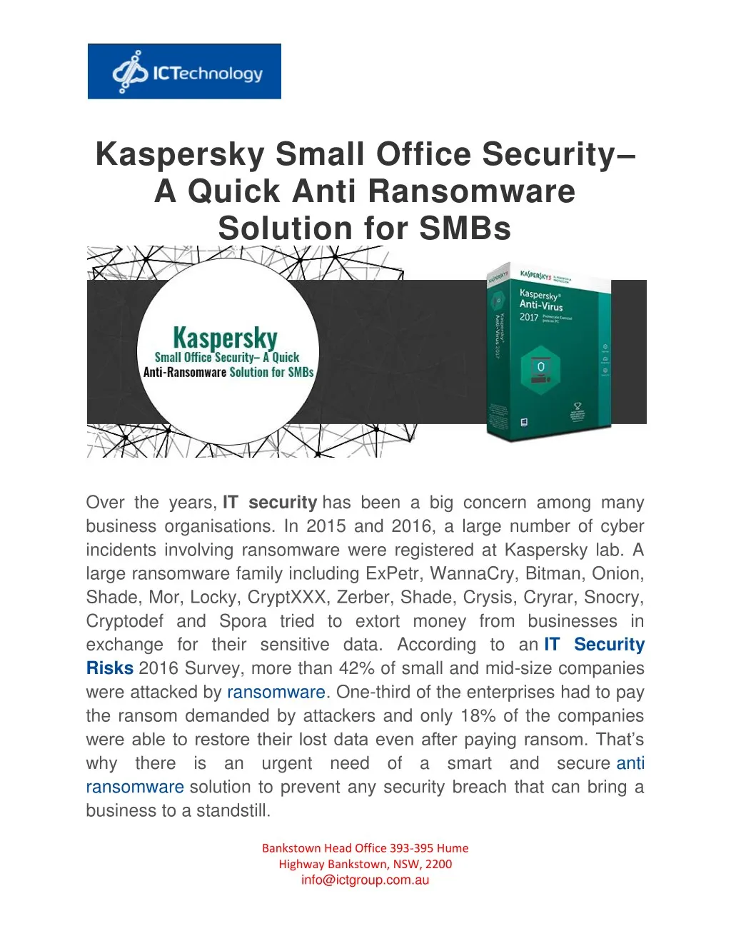 kaspersky small office security a quick anti