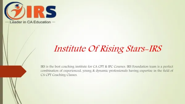 Institute Of Rising Stars-Best CA CPT IPC Foundation Services in Laxmi Nagar