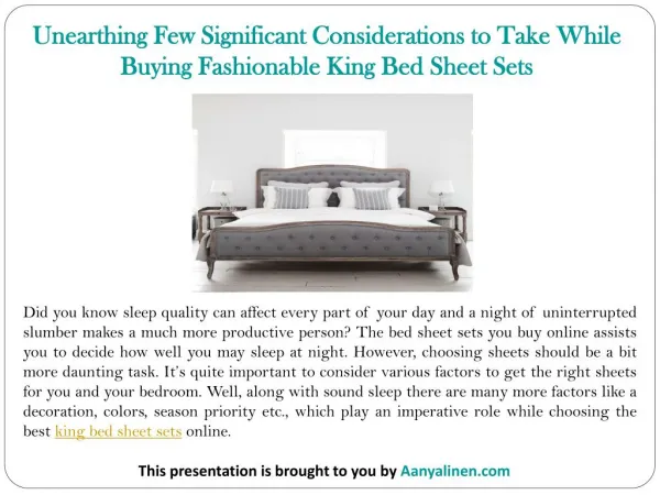 Unearthing Few Significant Considerations to Take While Buying Fashionable King Bed Sheet Sets