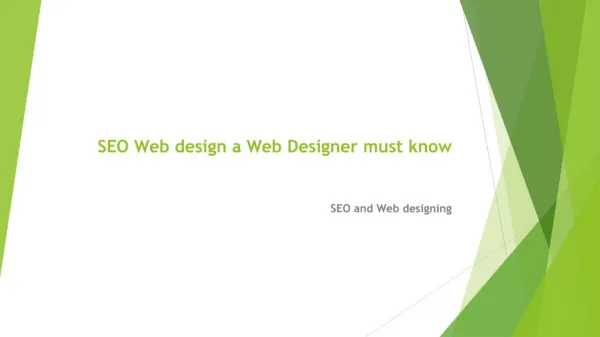 Everything about SEO Web design a Web Designer must know