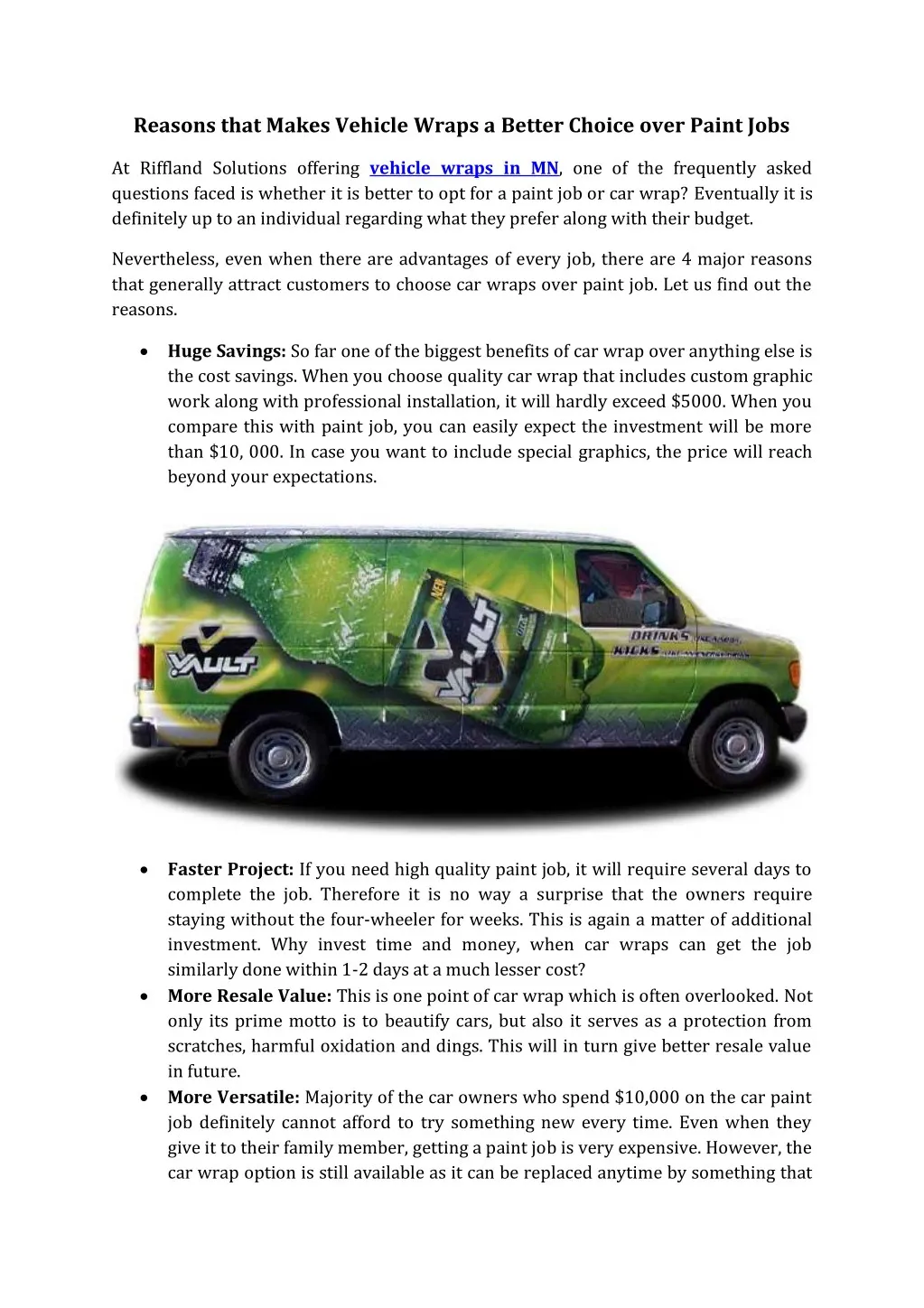 reasons that makes vehicle wraps a better choice