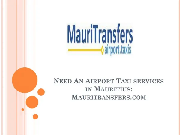 Need An Airport Taxi services in Mauritius- Mauritransfers