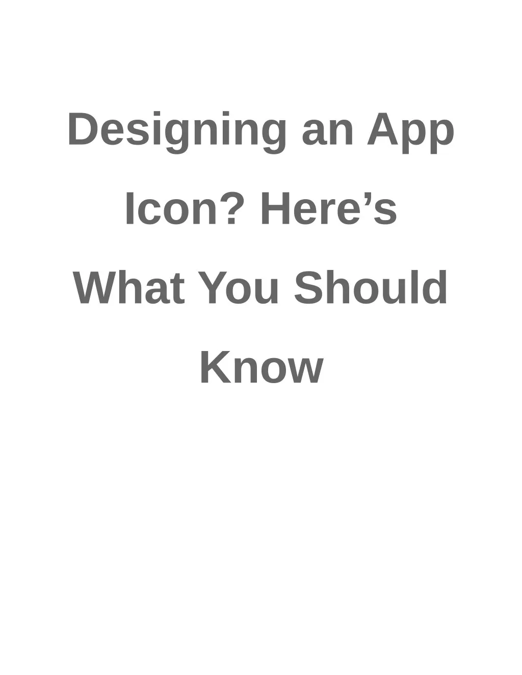 designing an app