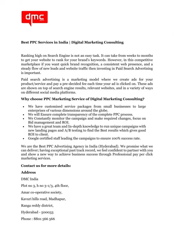 Online Marketing Company in Hyderabad