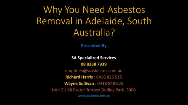 Why You Need Asbestos Removal in Adelaide South Australia?
