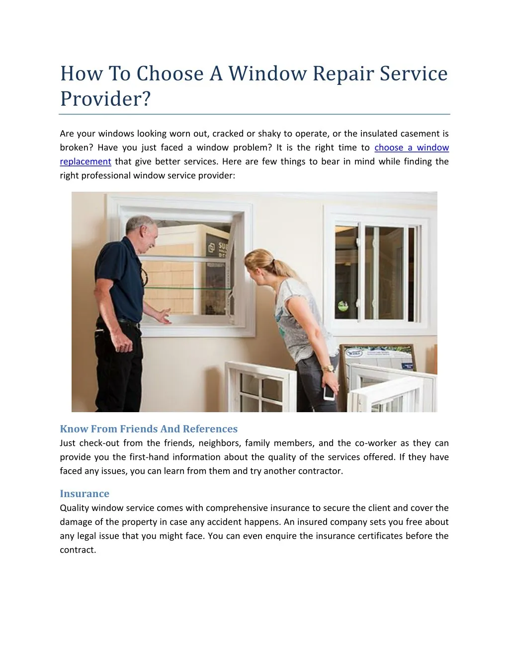 how to choose a window repair service provider