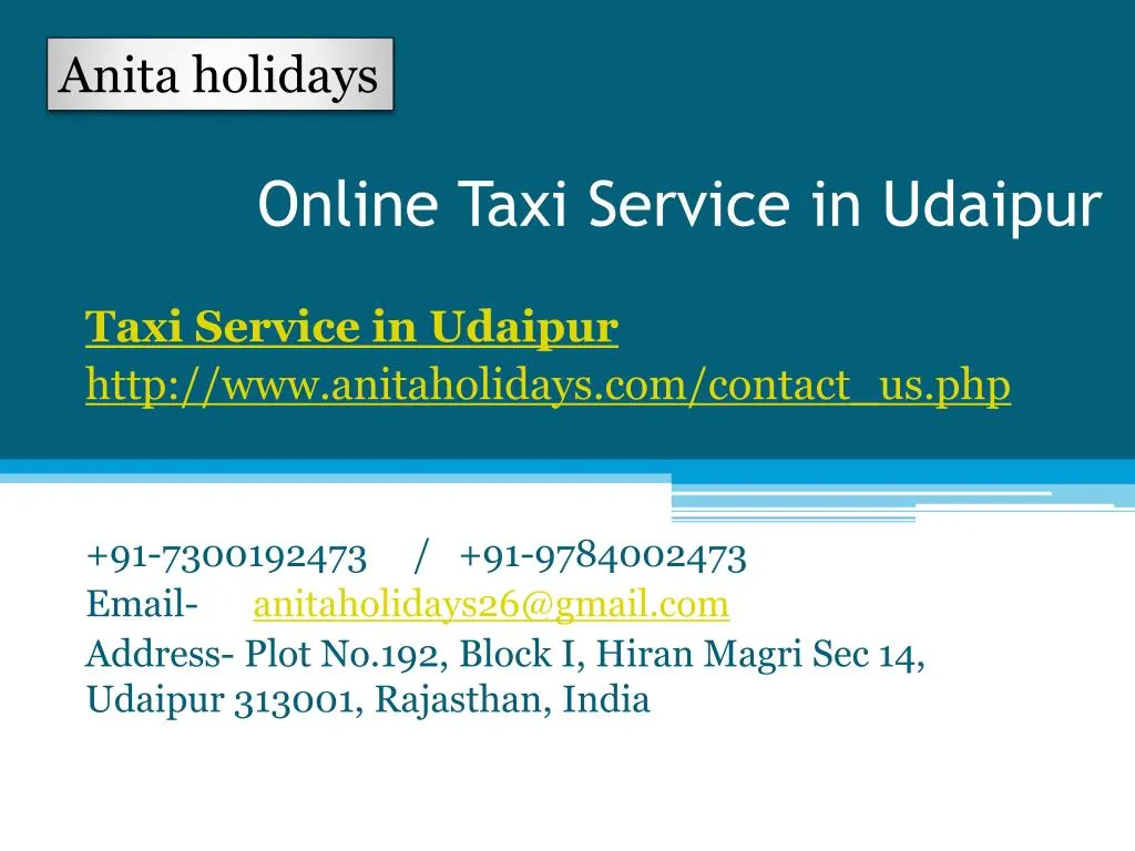 online taxi service in udaipur