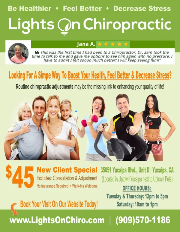 $45 Special Yucaipa Chiropractor