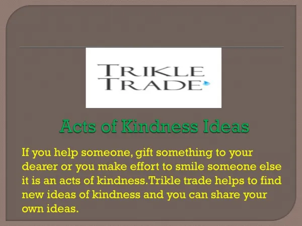 Acts of Kindness Ideas