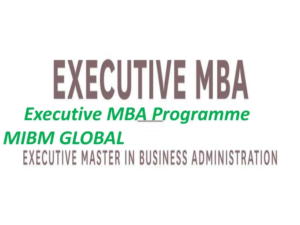 executive mba programme mibm global
