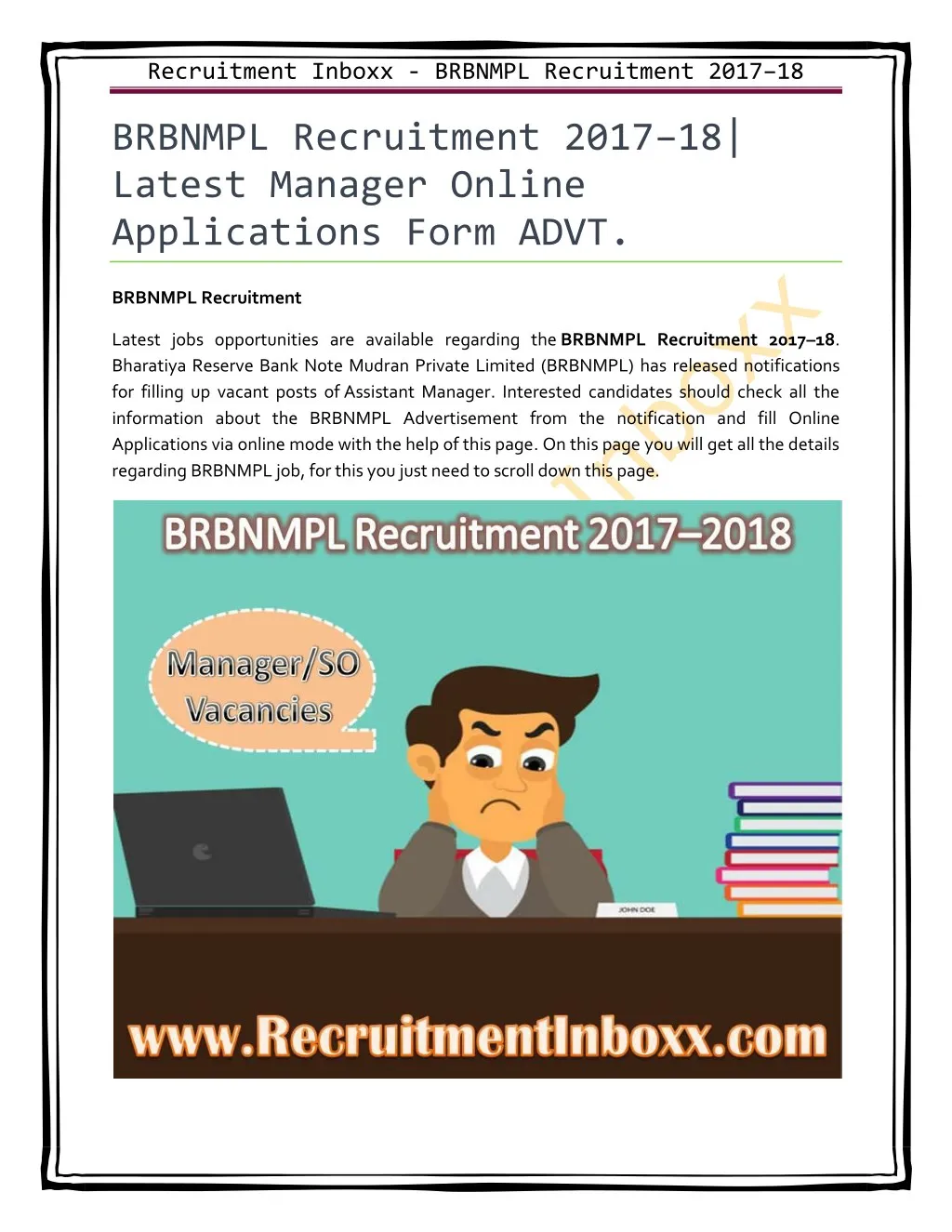 recruitment inboxx brbnmpl recruitment 2017 18