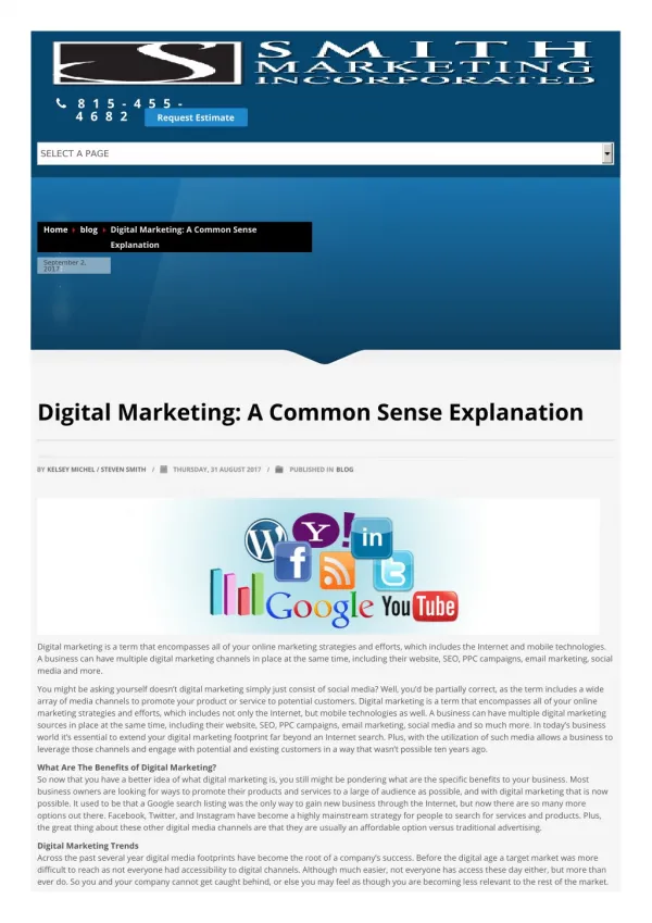 Digital Marketing: A Common Sense Explanation