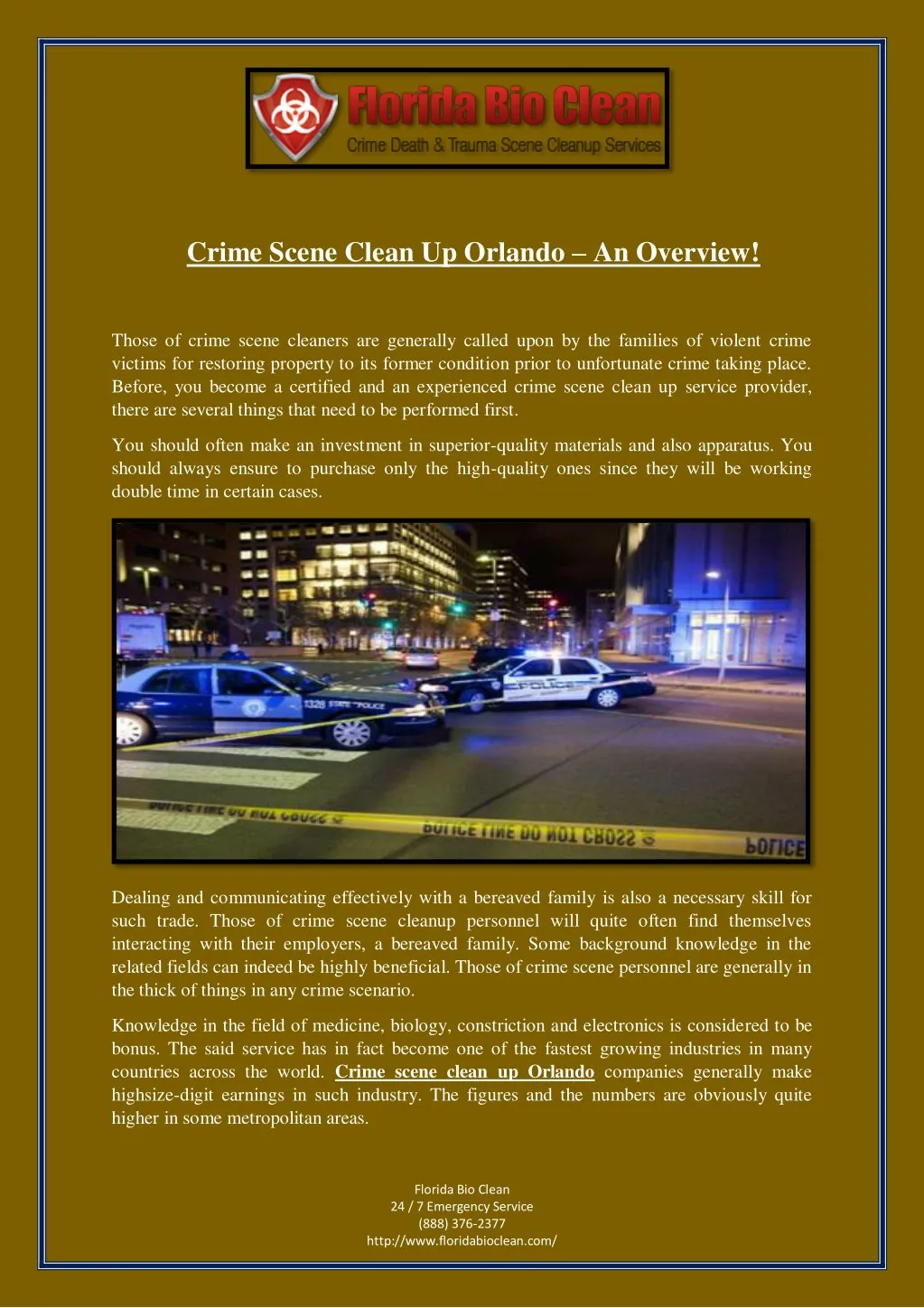 crime scene clean up orlando an overview
