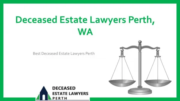 Deceased Estate Lawyers Perth, WA