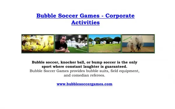 Bubble Soccer Games - Corporate Activities